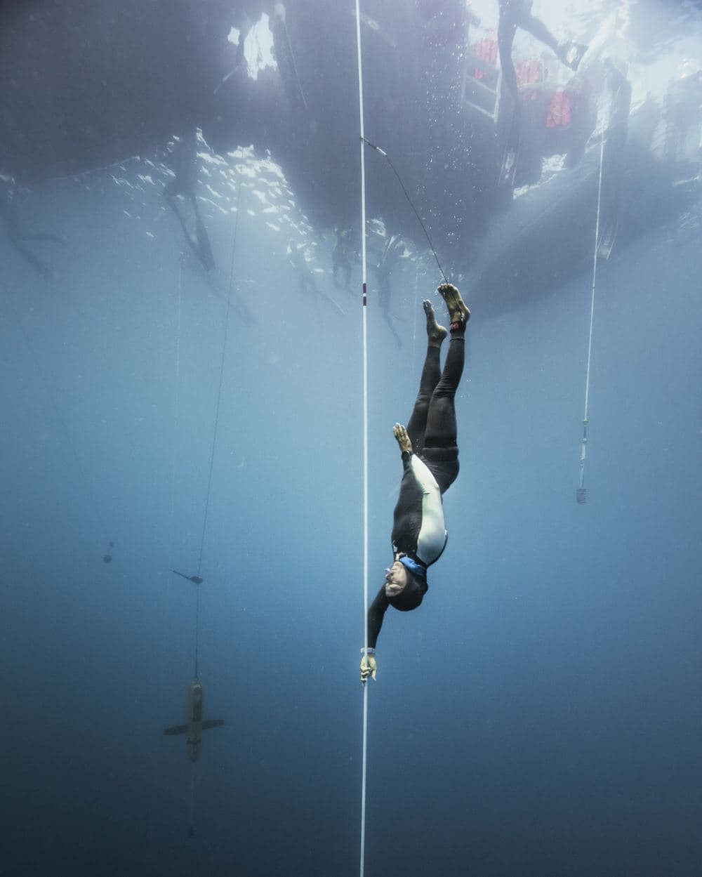 Enchante Gallardo descending the line in Free Immersion